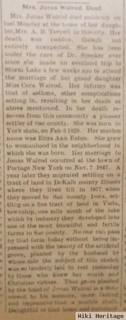 Eliza Ann Eaton Walrod