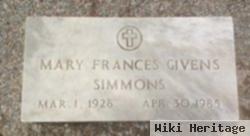 Mary Frances Givens Simmons