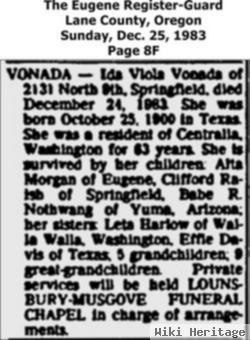 Ida Viola Duke Vonada