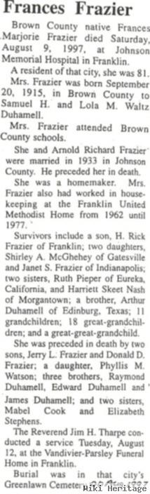 Frances Marjorie Duhamell Frazier