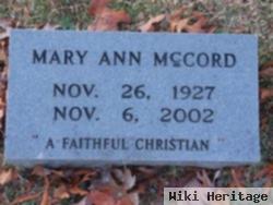 Mary Ann King Mccord