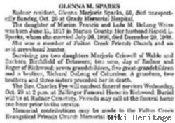 Glenna Marjorie Weiss Sparks