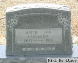 Mattie Ann Sanders Lancaster