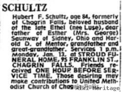 Hubert F Schultz