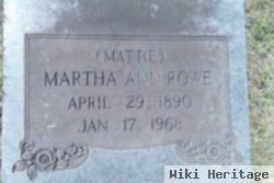 Martha Ann (Mattie) Flournoy Rowe