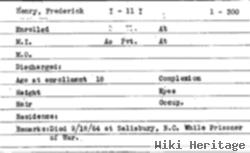 Pvt Frederick Henry