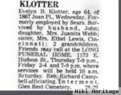 Evelyn Elizabeth Bell Klotter